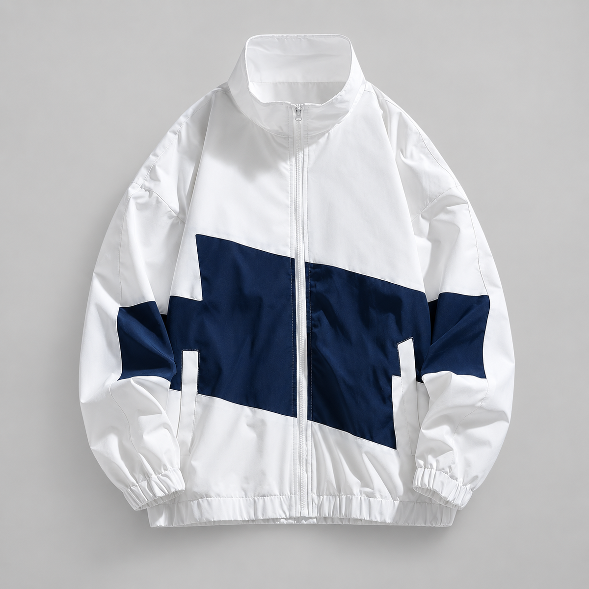 Pierce Men’s Color-Block Full-Zip Stand Collar Jacket