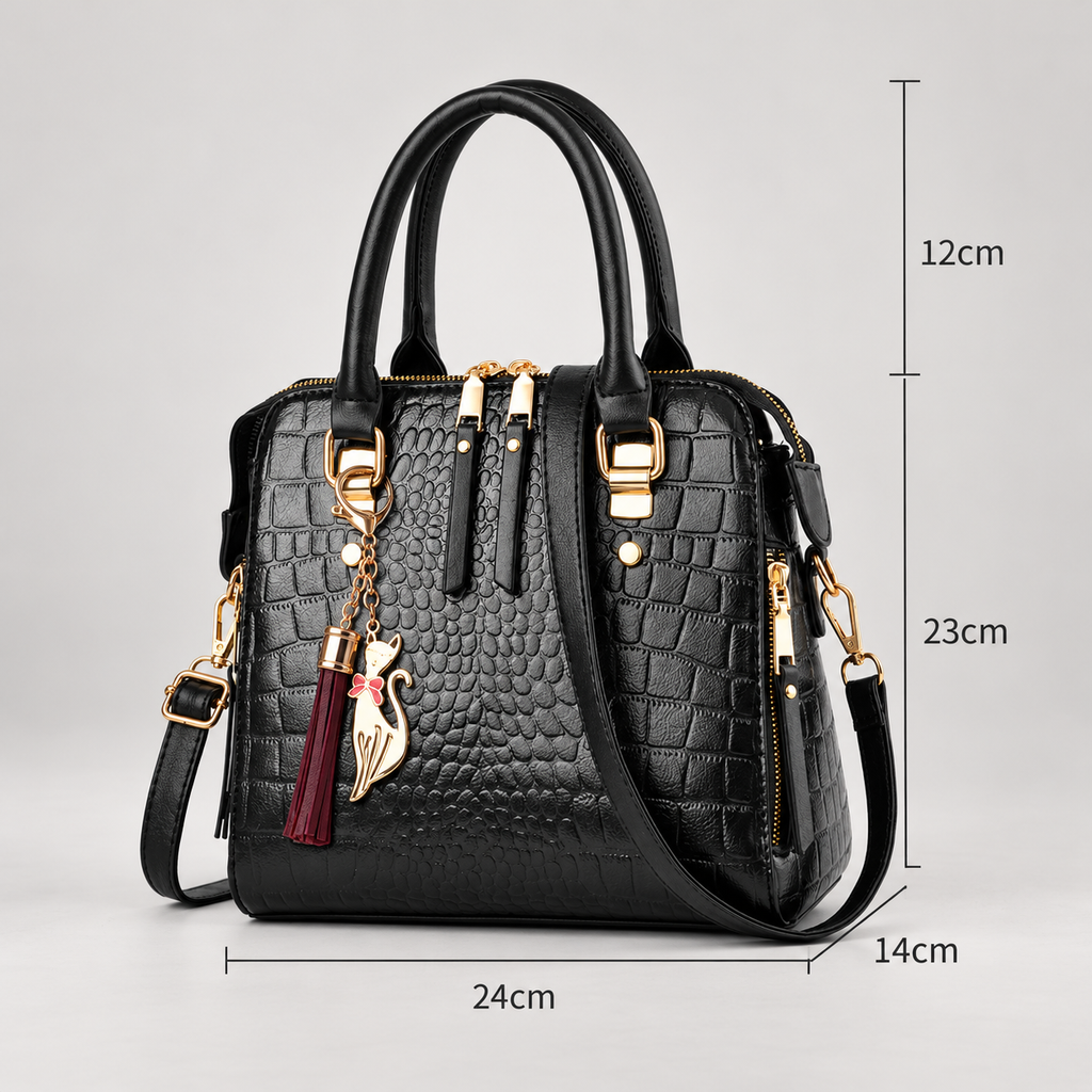 Marinelle Women’s Textured Top Handle Handbag with Shoulder Strap