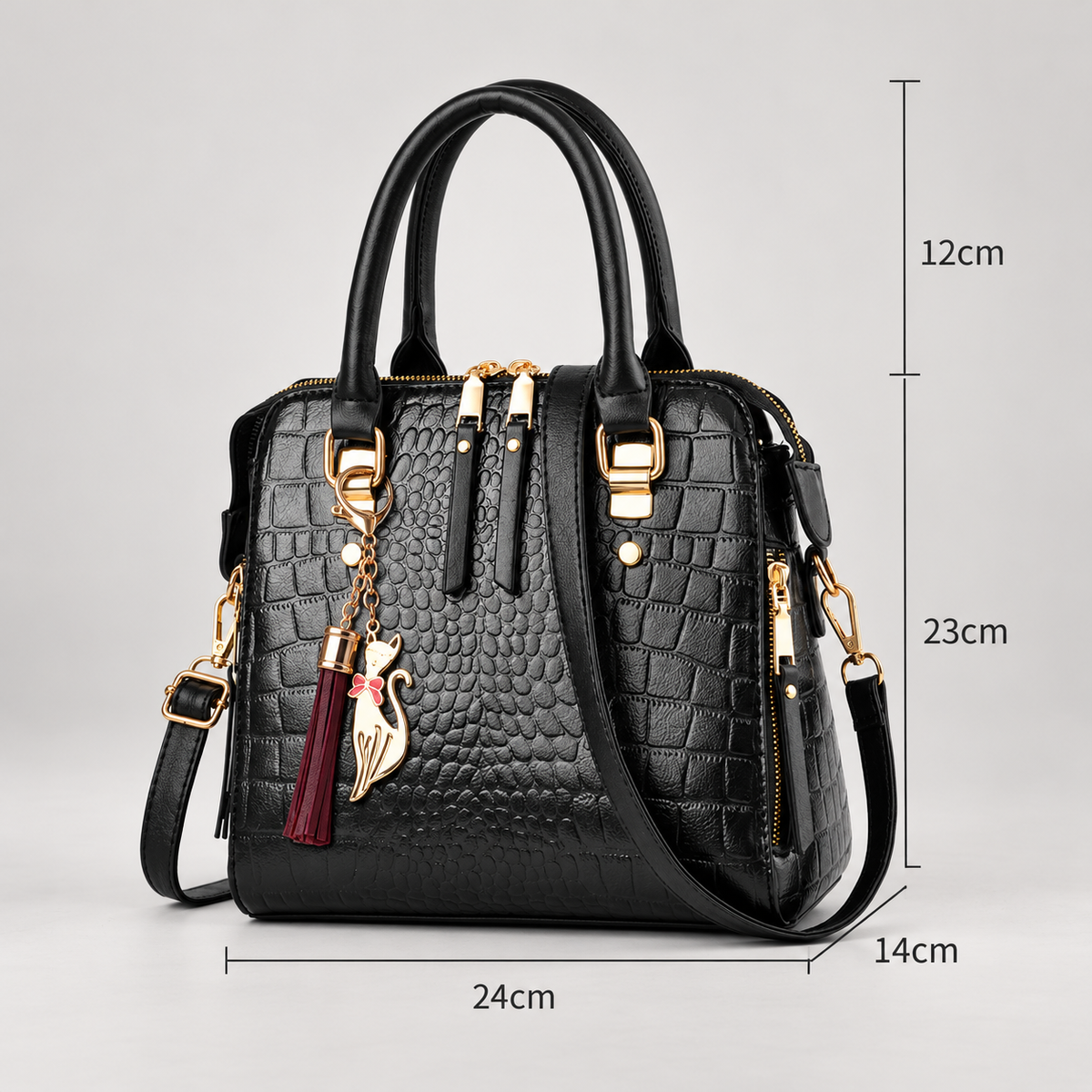 Marinelle Women’s Textured Top Handle Handbag with Shoulder Strap