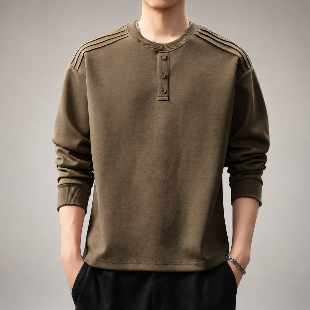 Oswin Men’s Long Sleeve Henley Shirt