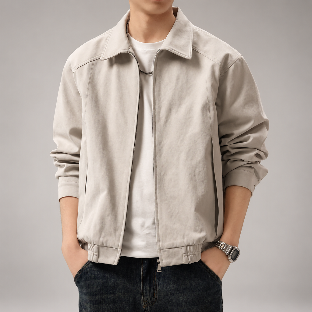 Ross Men’s Collared Zip-Up Bomber Jacket