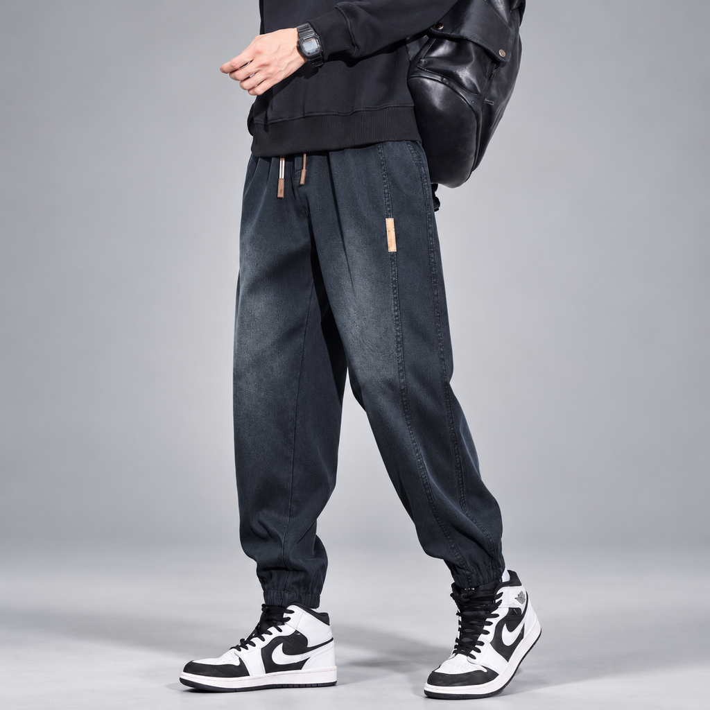 Mario Men’s Tapered Drawstring Denim Joggers