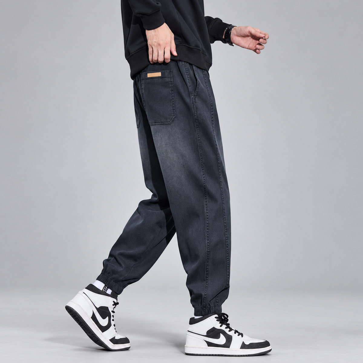 Mario Men’s Tapered Drawstring Denim Joggers
