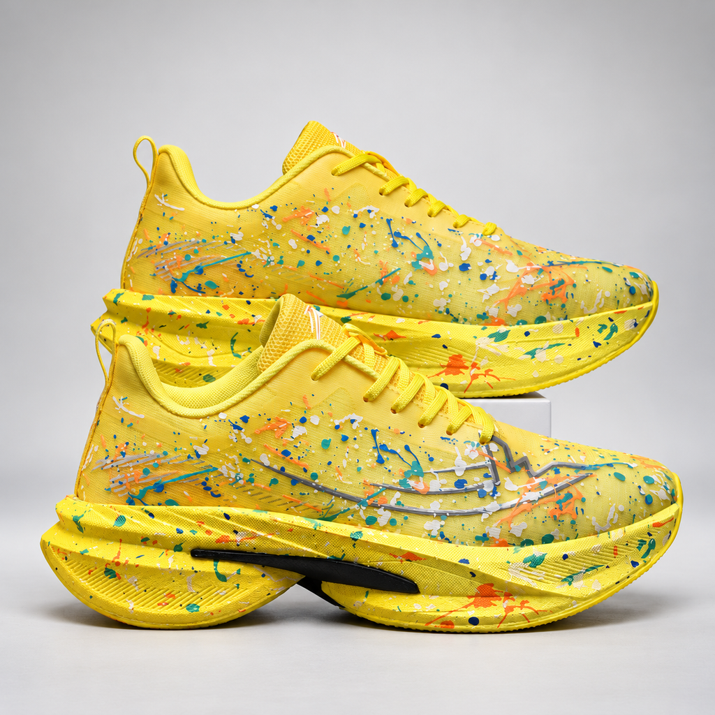 Hype Paint-Splatter Lace-Up Sneakers with Sculpted Soles
