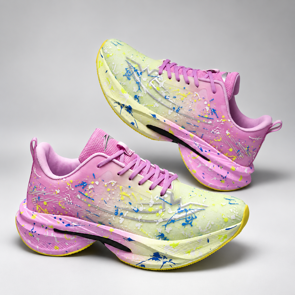 Hype Paint-Splatter Lace-Up Sneakers with Sculpted Soles