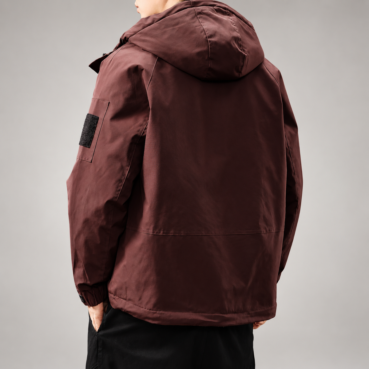 Anselm Men's Zip-Front Hooded Jacket with Sleeve Pocket