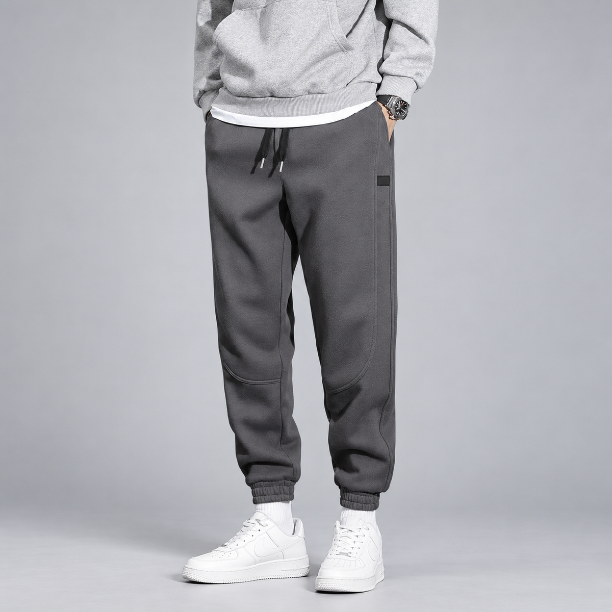 Vittorio Men’s Tapered Jogger Pants with Elastic Cuffs
