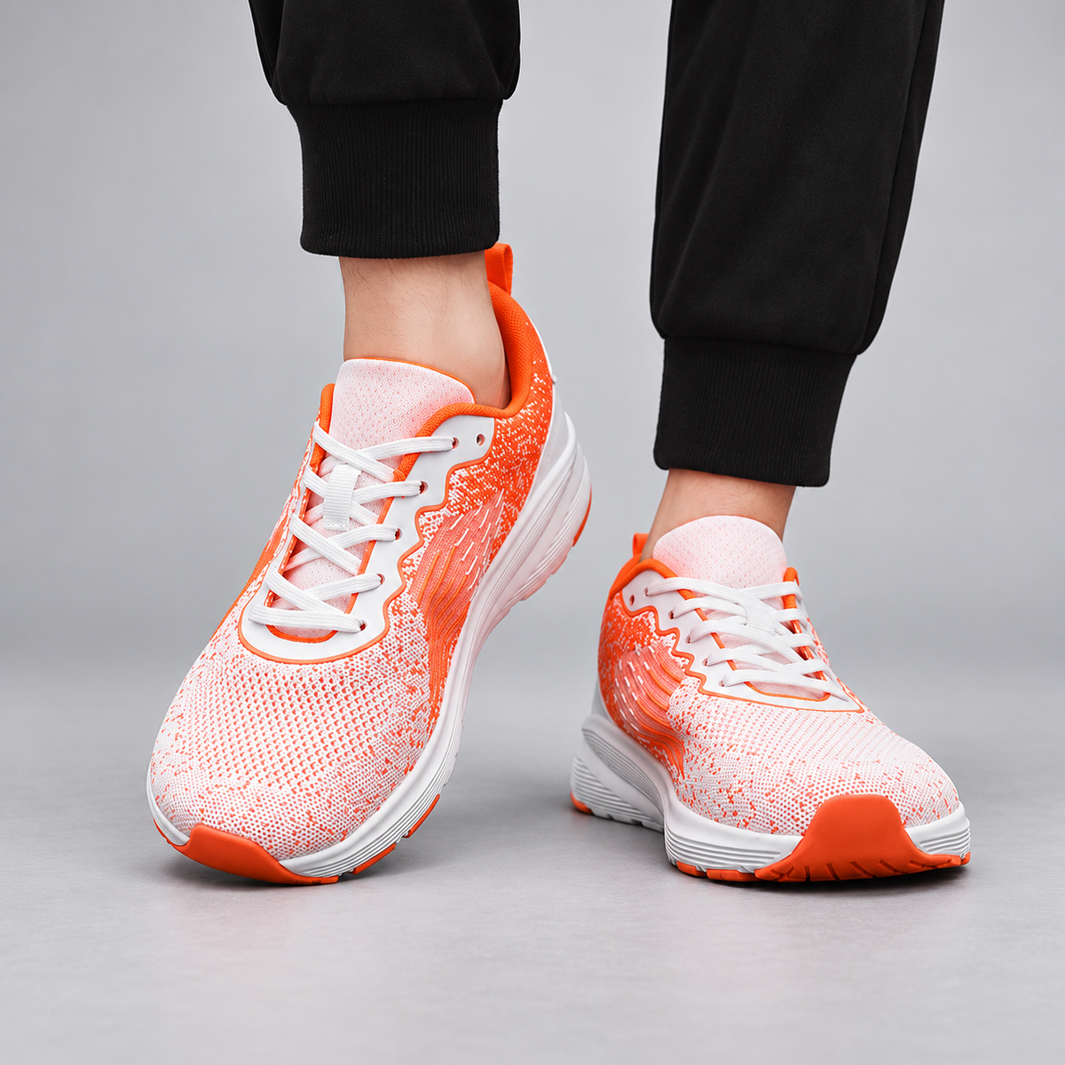 Vortex Two-Tone Knit Lace-Up Sneakers