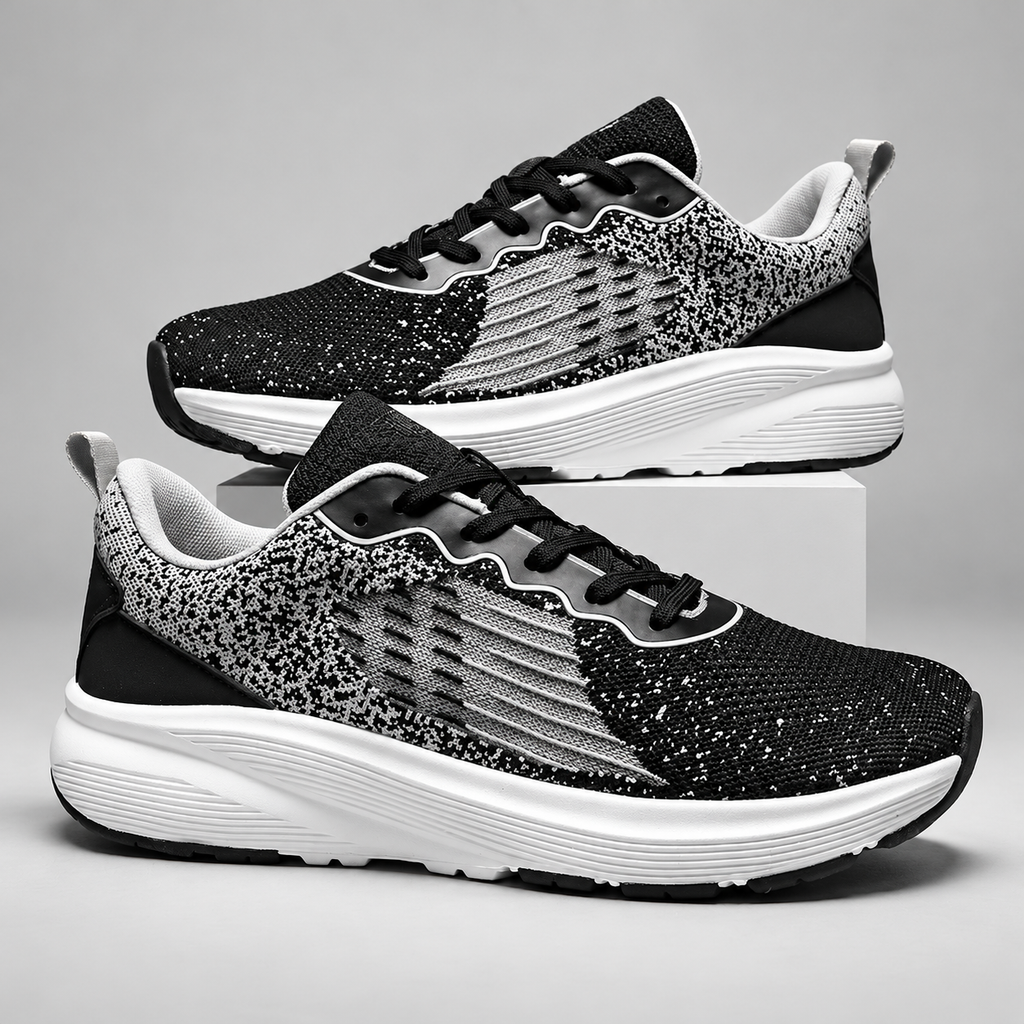 Vortex Two-Tone Knit Lace-Up Sneakers