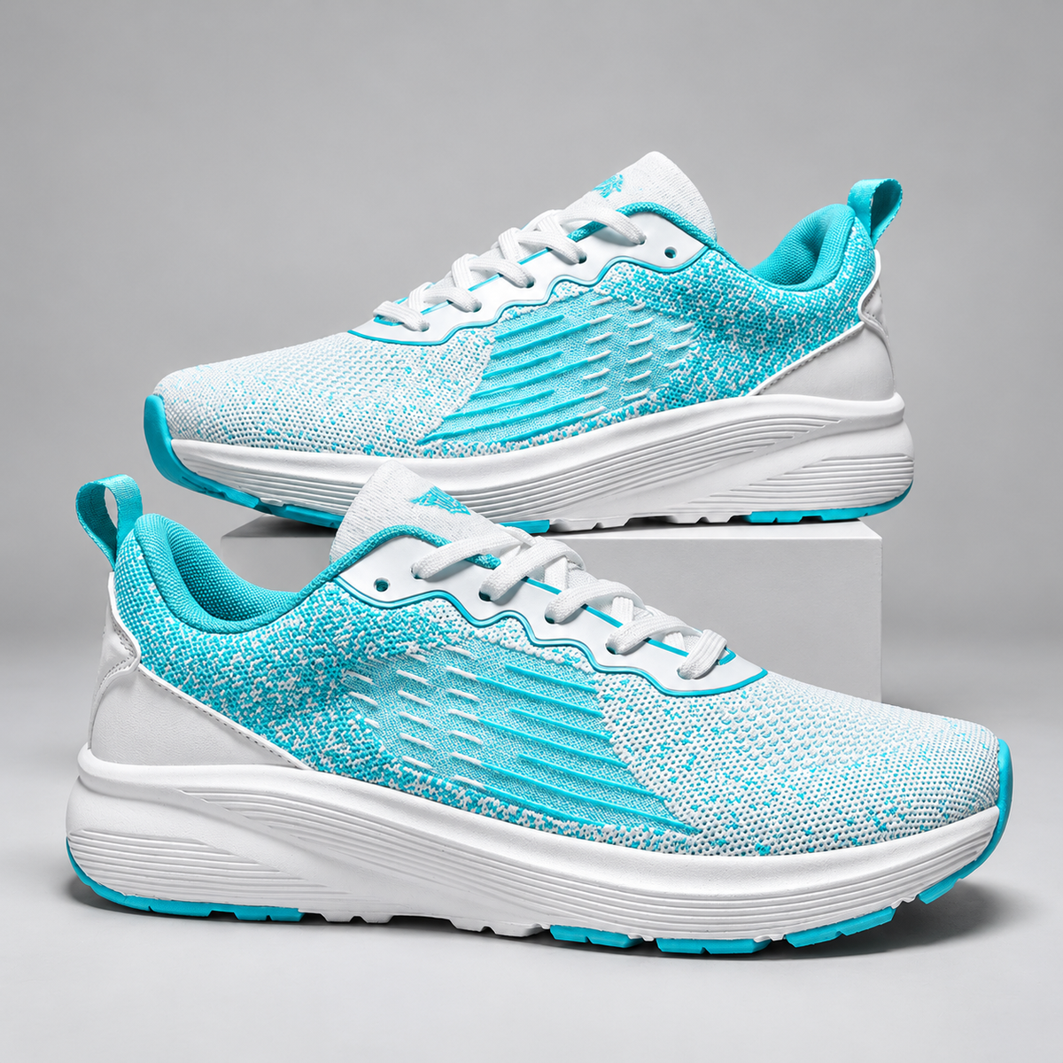 Vortex Two-Tone Knit Lace-Up Sneakers