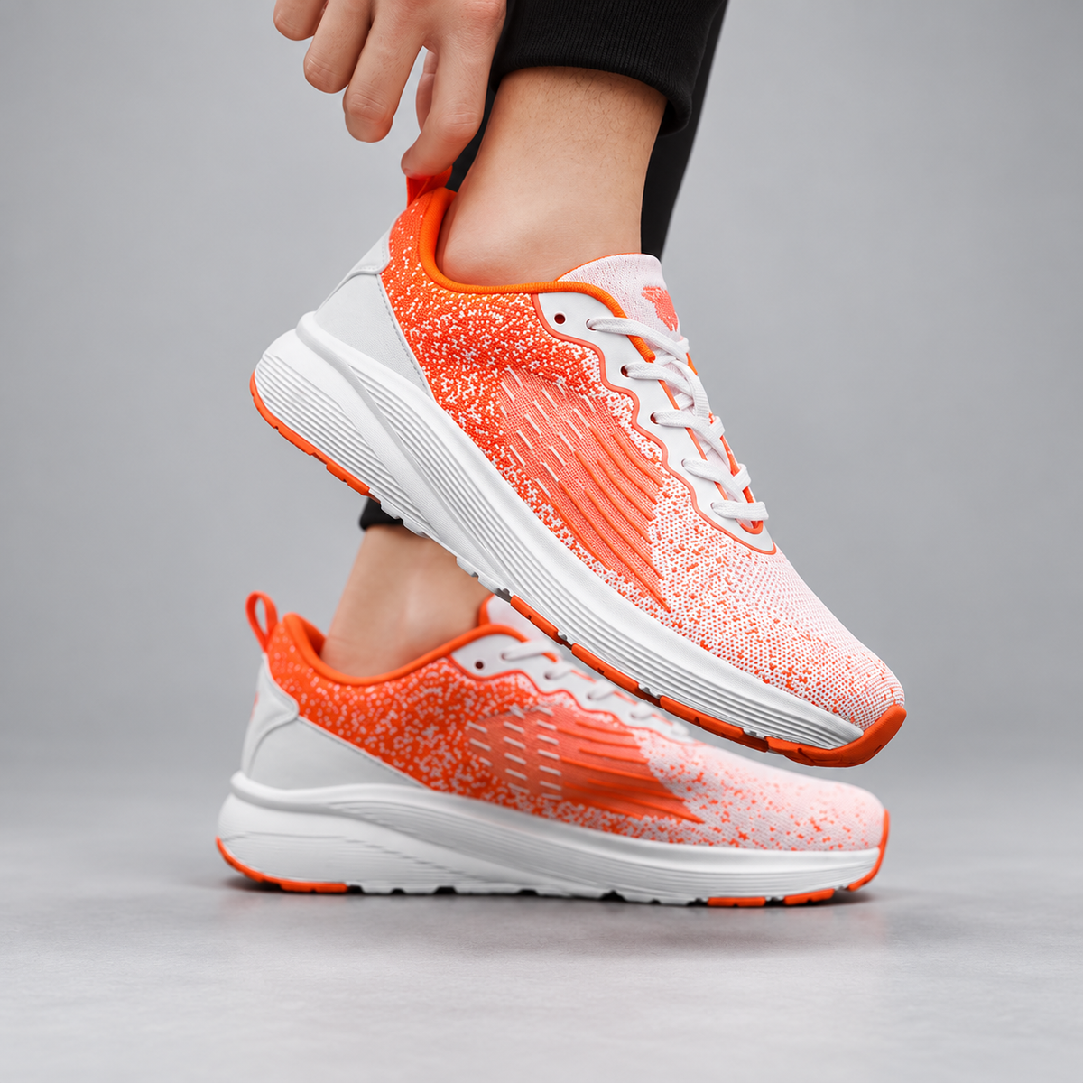 Vortex Two-Tone Knit Lace-Up Sneakers