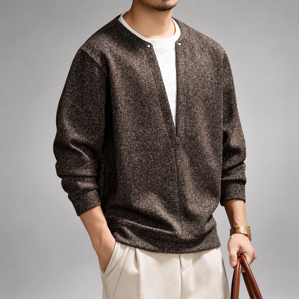 Grant Men's Two-Pieces Marled Notch-Neck Pullover Sweater