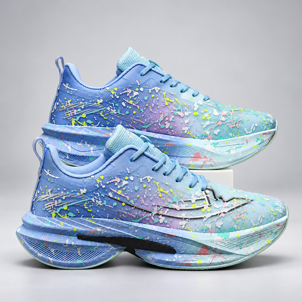 Hype Paint-Splatter Lace-Up Sneakers with Sculpted Soles