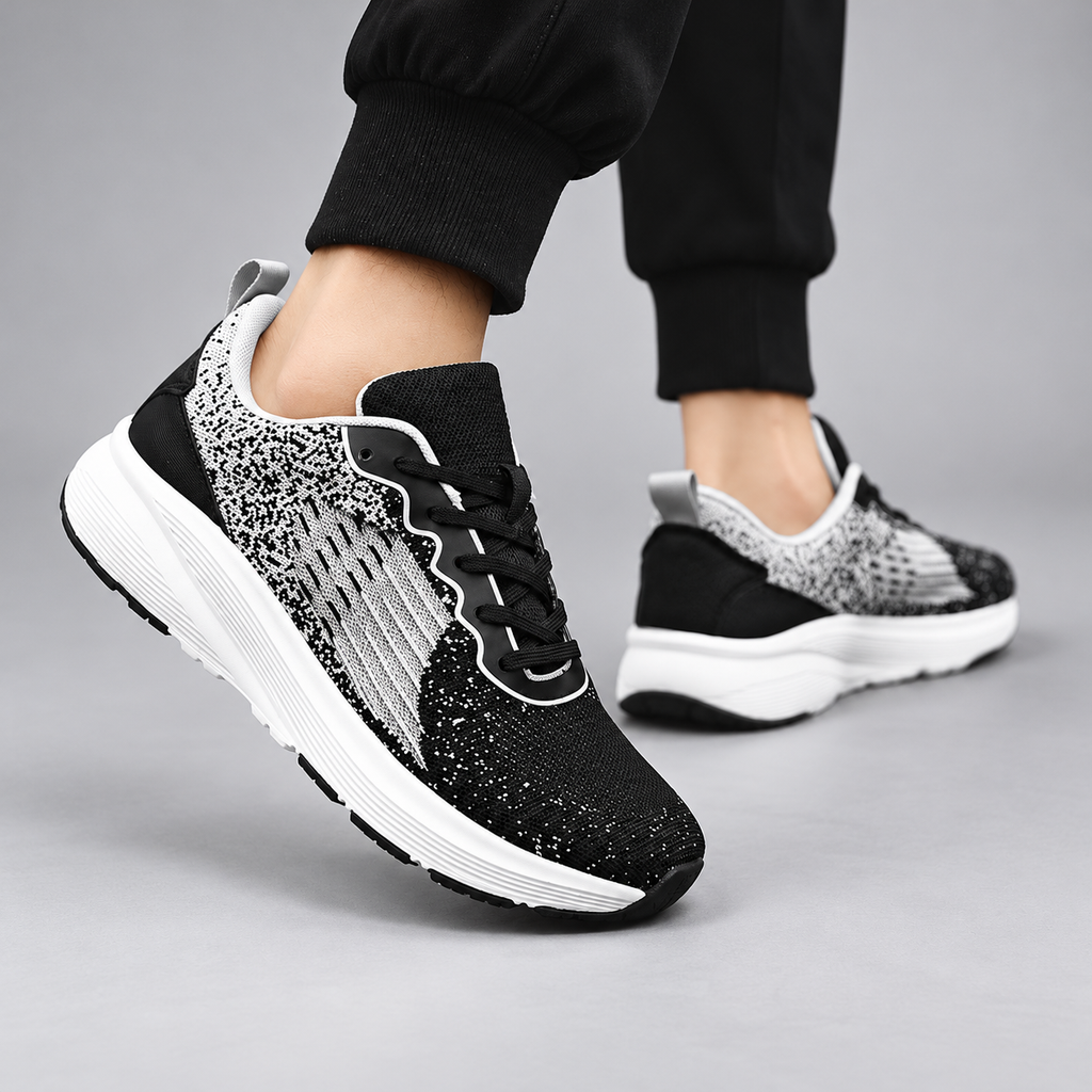 Vortex Two-Tone Knit Lace-Up Sneakers