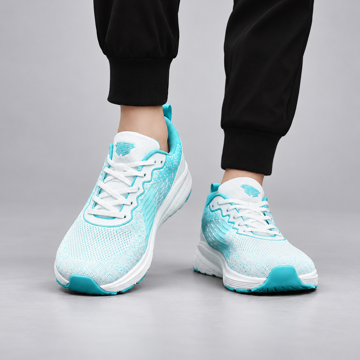 Vortex Two-Tone Knit Lace-Up Sneakers