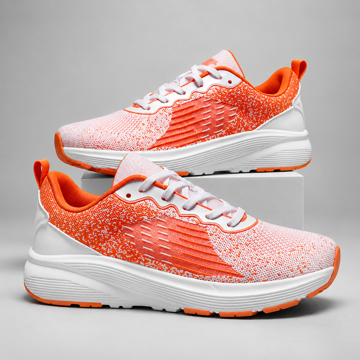 Vortex Two-Tone Knit Lace-Up Sneakers