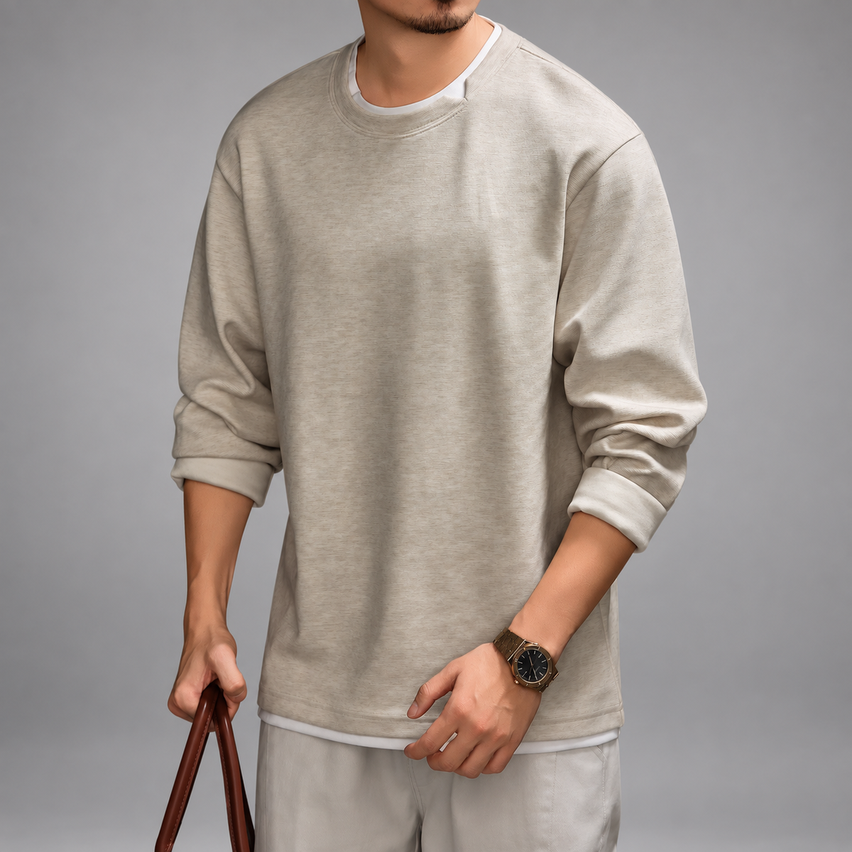 Tiberio Men's Long Sleeve Crewneck Pullover