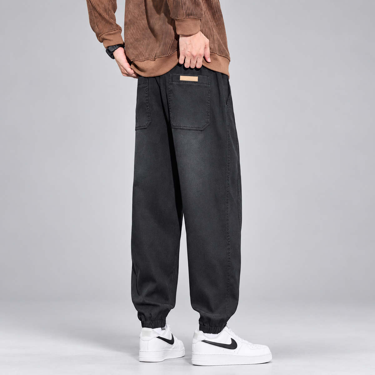 Mario Men’s Tapered Drawstring Denim Joggers