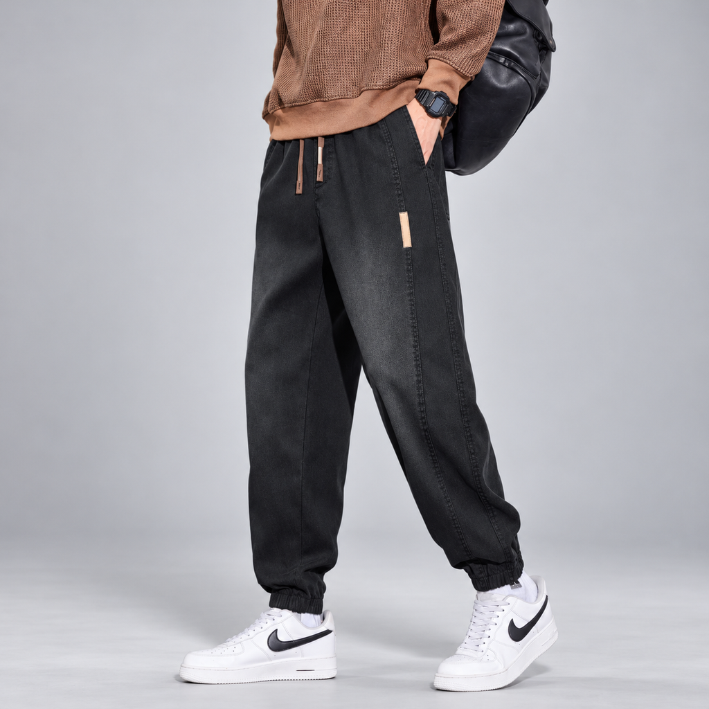 Mario Men’s Tapered Drawstring Denim Joggers
