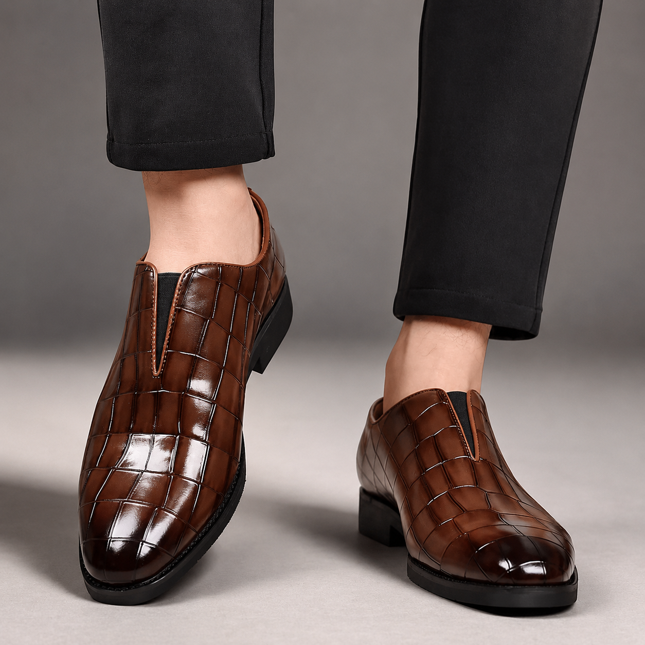 Preston Men’s Genuine Leather Slip-On Dress Shoes