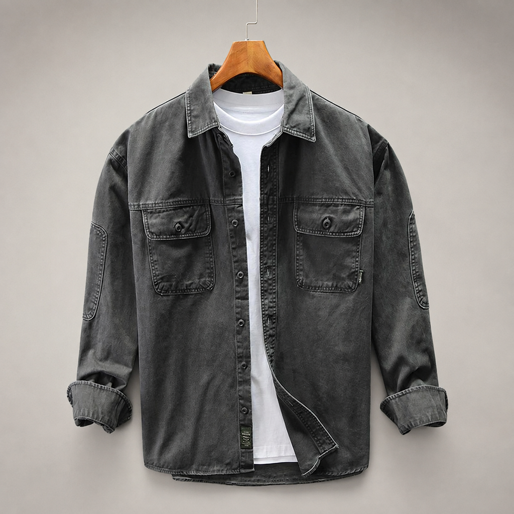 Preston Button-Up Washed Utility Overshirt
