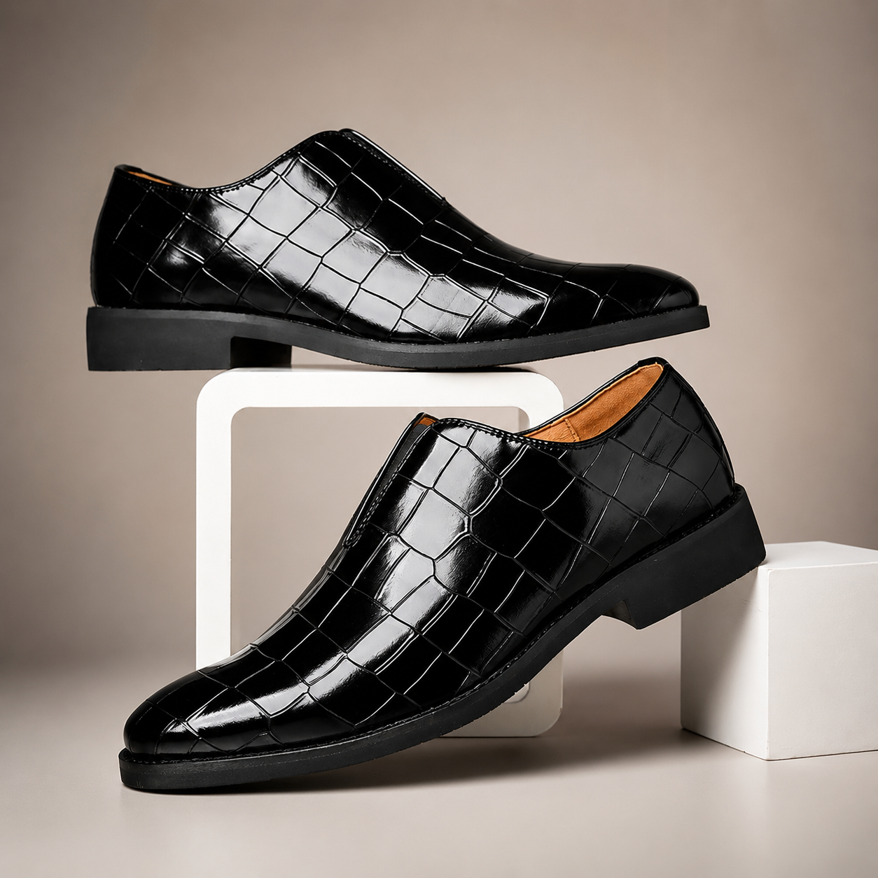 Preston Men’s Genuine Leather Slip-On Dress Shoes