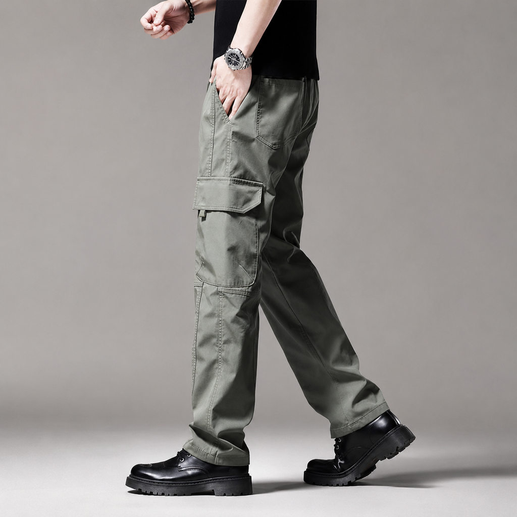 Preston Men's Cargo Pants – Relaxed Fit Utility Straight Leg Trousers