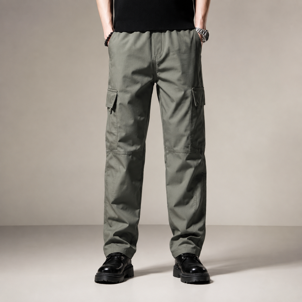 Preston Men's Cargo Pants – Relaxed Fit Utility Straight Leg Trousers