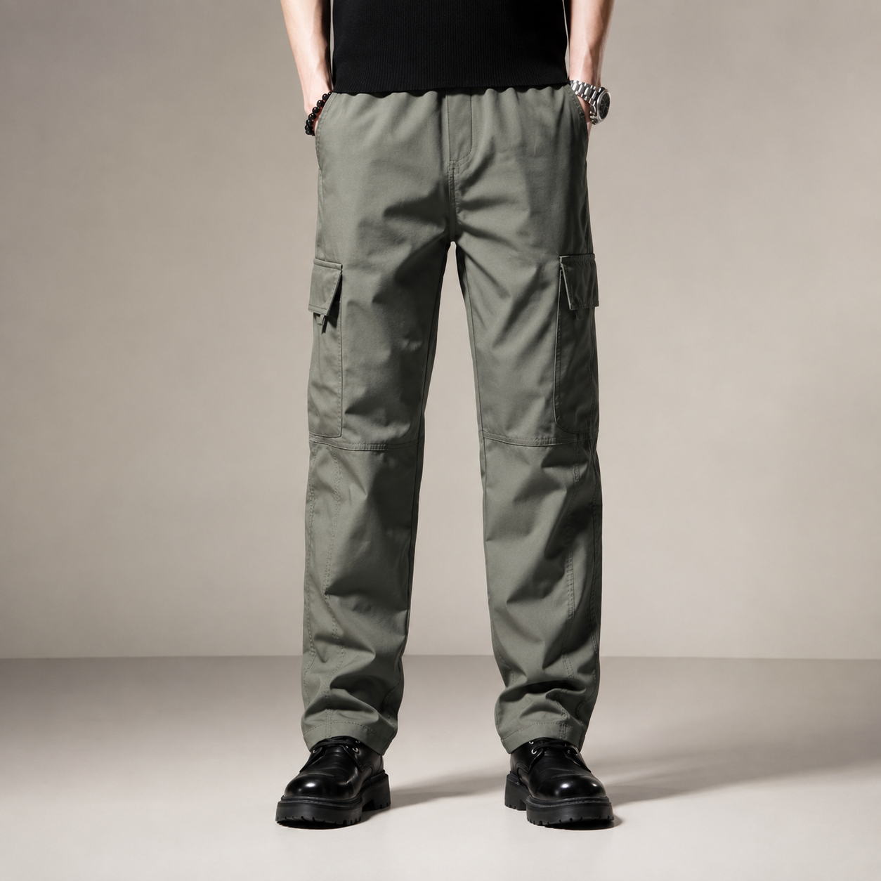Preston Men's Cargo Pants – Relaxed Fit Utility Straight Leg Trousers