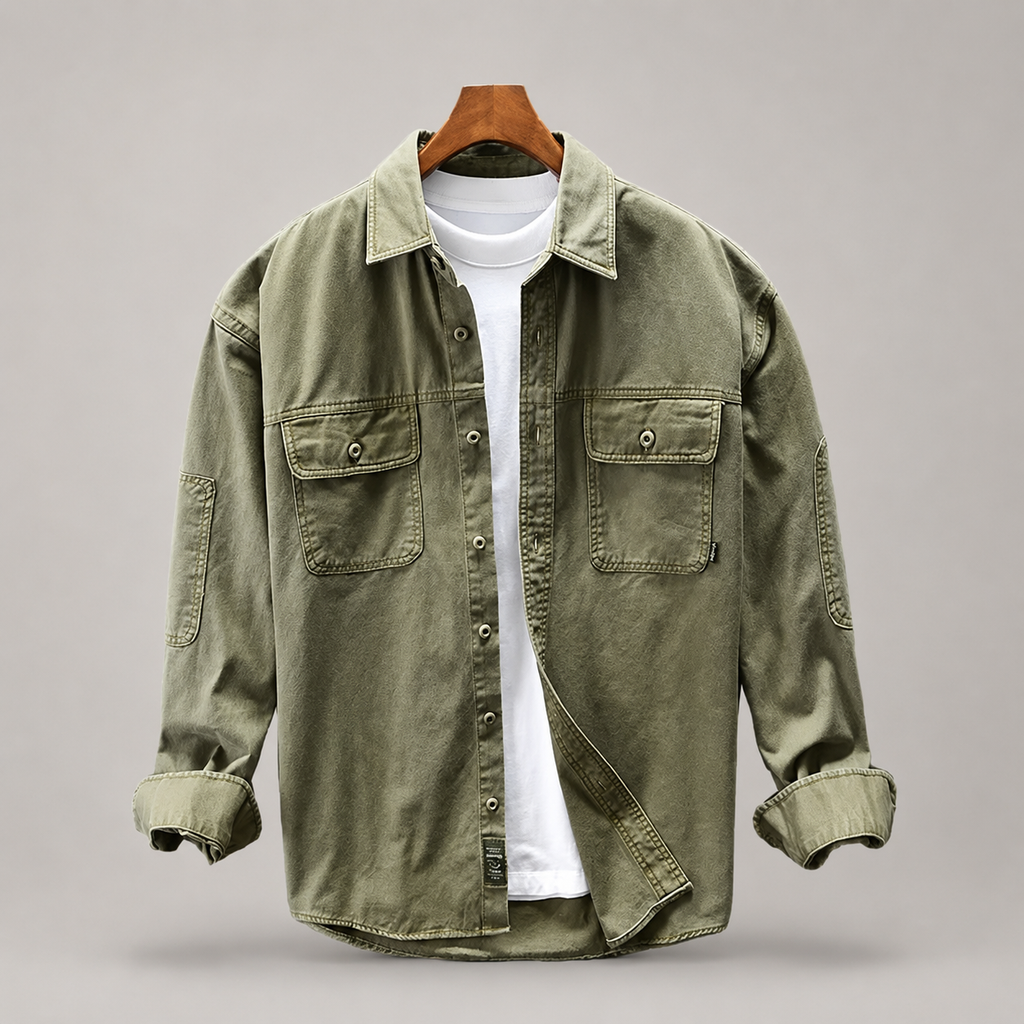Preston Button-Up Washed Utility Overshirt
