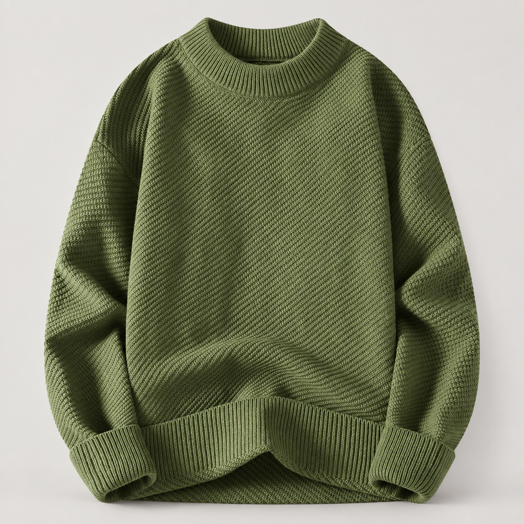 Quentin Men’s Textured Crewneck Knit Sweater