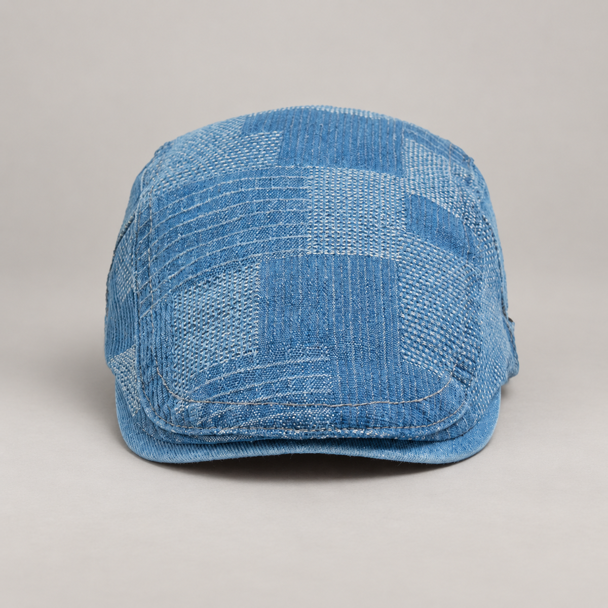 Quentin Patchwork Flat Cap with Adjustable Side Buckle