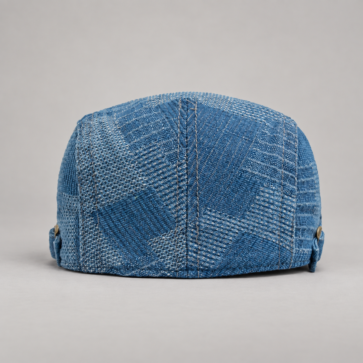 Quentin Patchwork Flat Cap with Adjustable Side Buckle