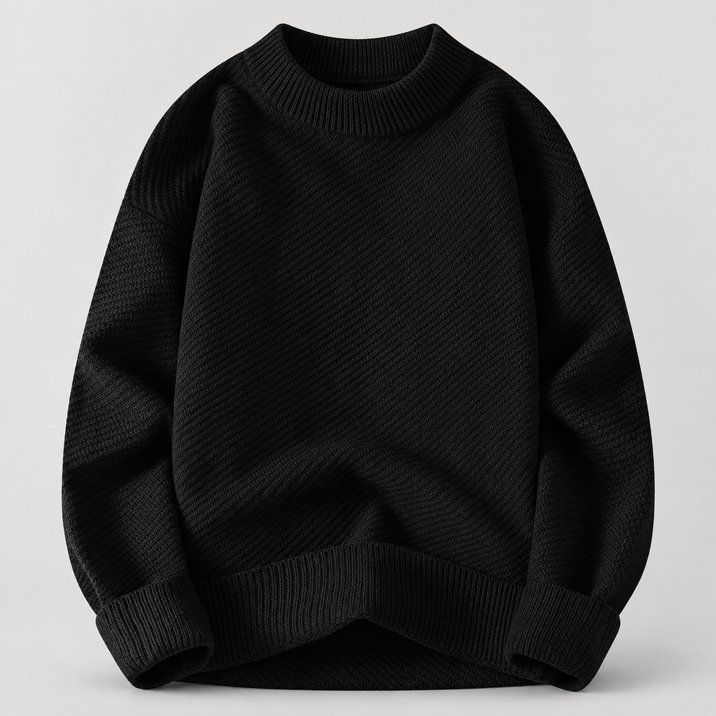 Quentin Men’s Textured Crewneck Knit Sweater