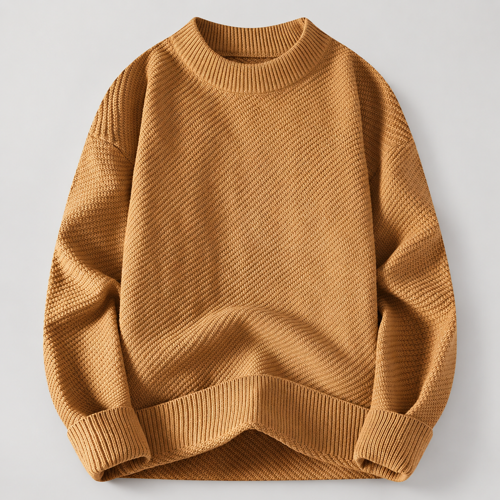 Quentin Men’s Textured Crewneck Knit Sweater