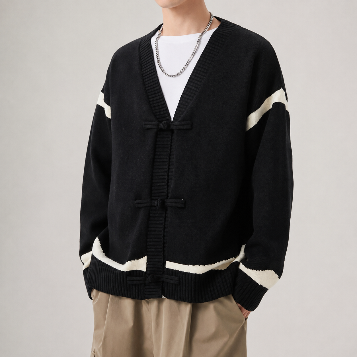 Satoshi V-Neck Knit Cardigan Sweater