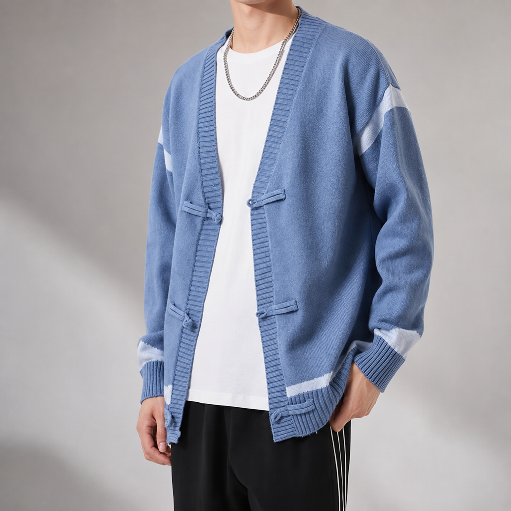 Satoshi V-Neck Knit Cardigan Sweater