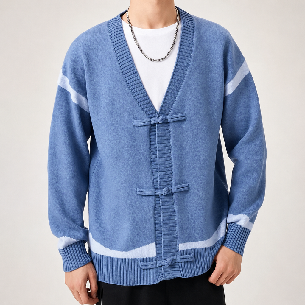 Satoshi V-Neck Knit Cardigan Sweater