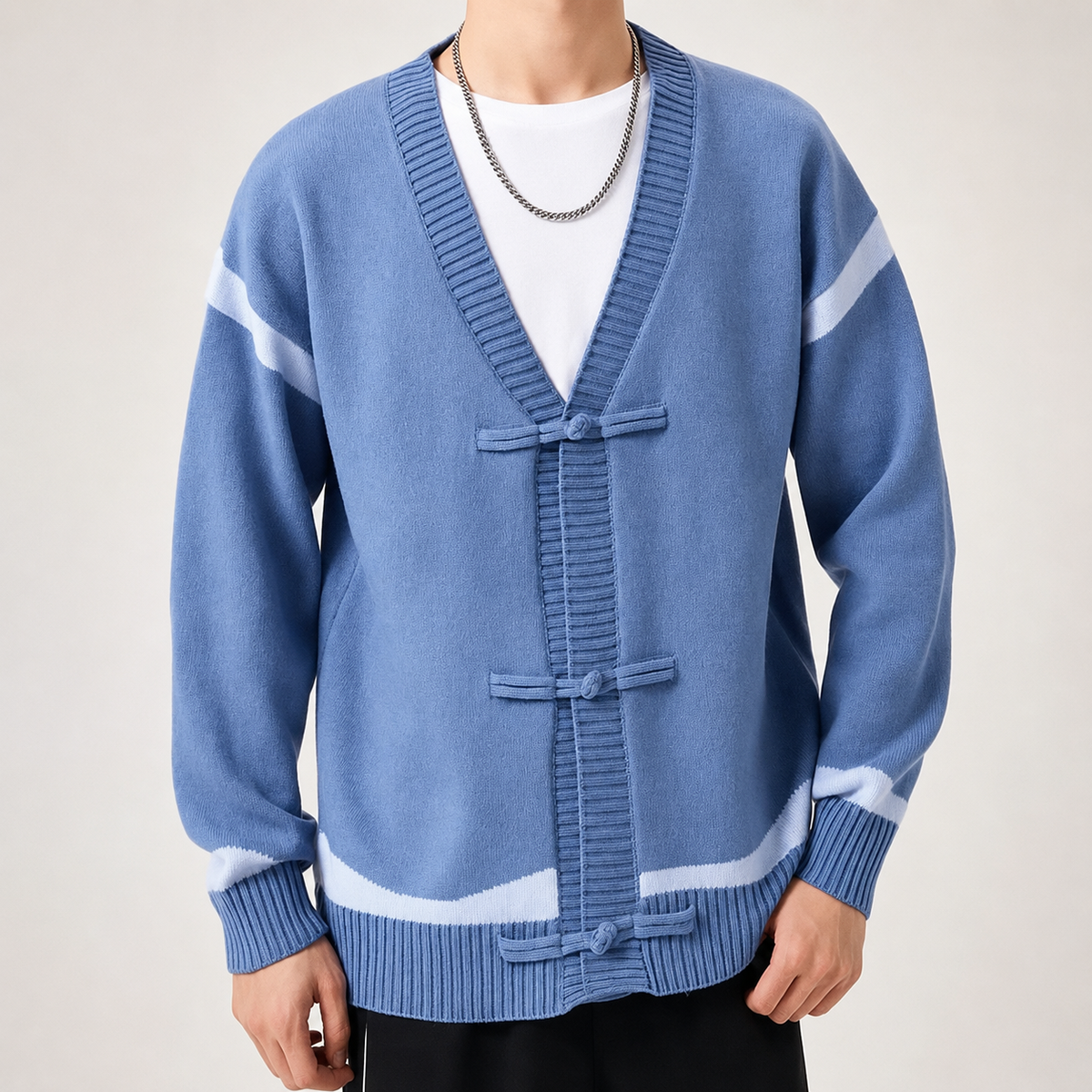 Satoshi V-Neck Knit Cardigan Sweater