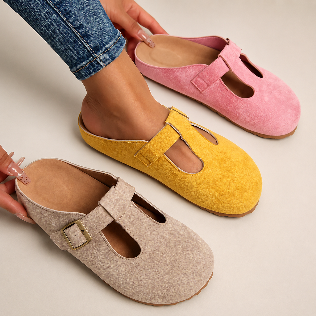 Reagan Suede-Look Closed-Toe Mule Clogs