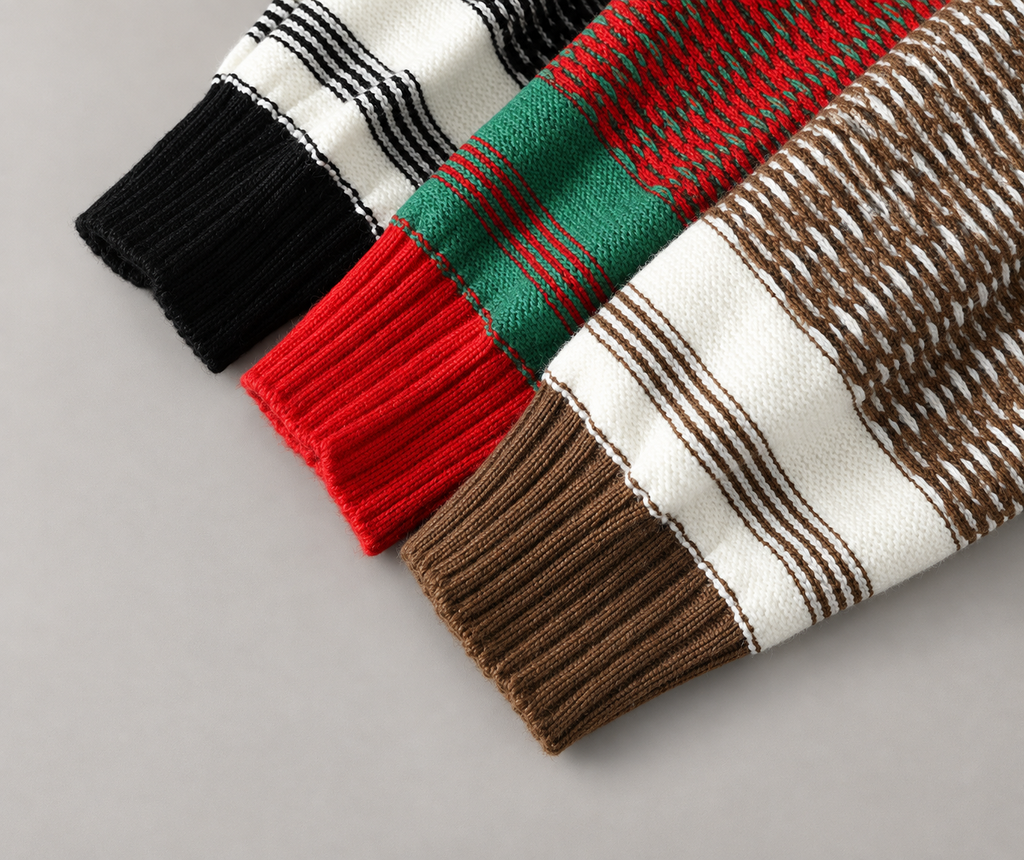Remy Men’s Textured Stripe Crewneck Knit Sweater