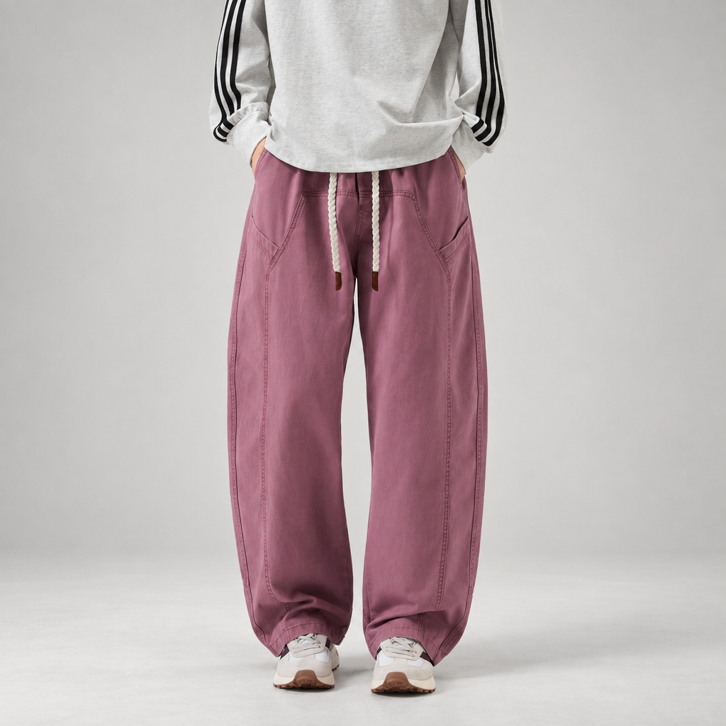Remy Men’s Washed Wide-Leg Drawstring Pants