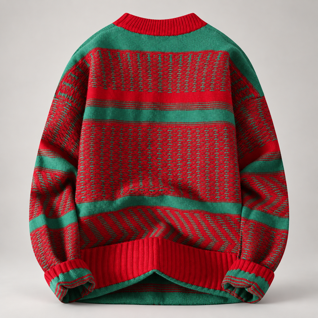 Remy Men’s Textured Stripe Crewneck Knit Sweater