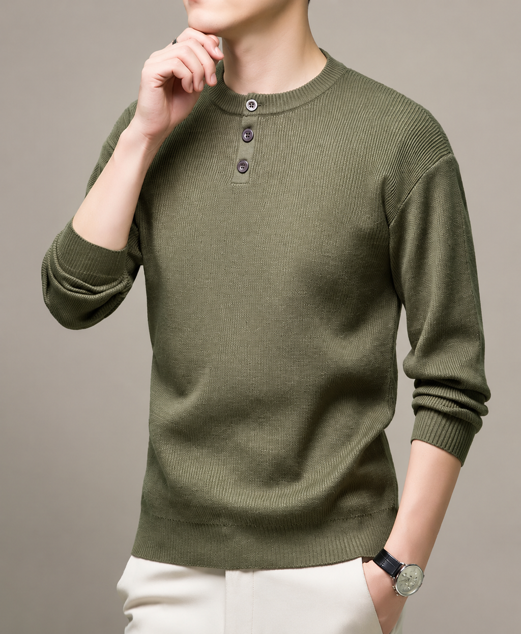 Brayden Men’s Contrast Cuff Crew Neck T-Shirt