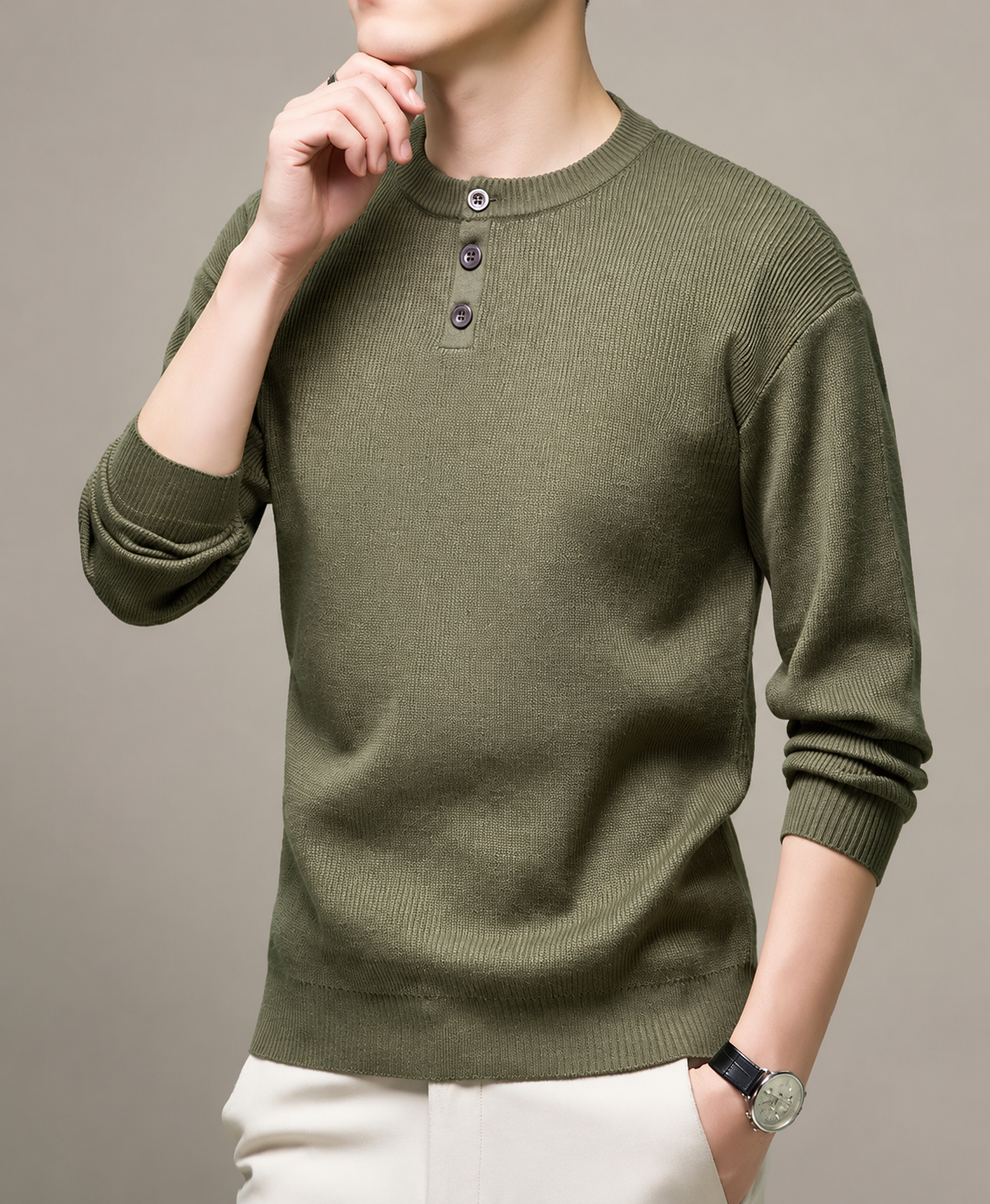 Brayden Men’s Contrast Cuff Crew Neck T-Shirt