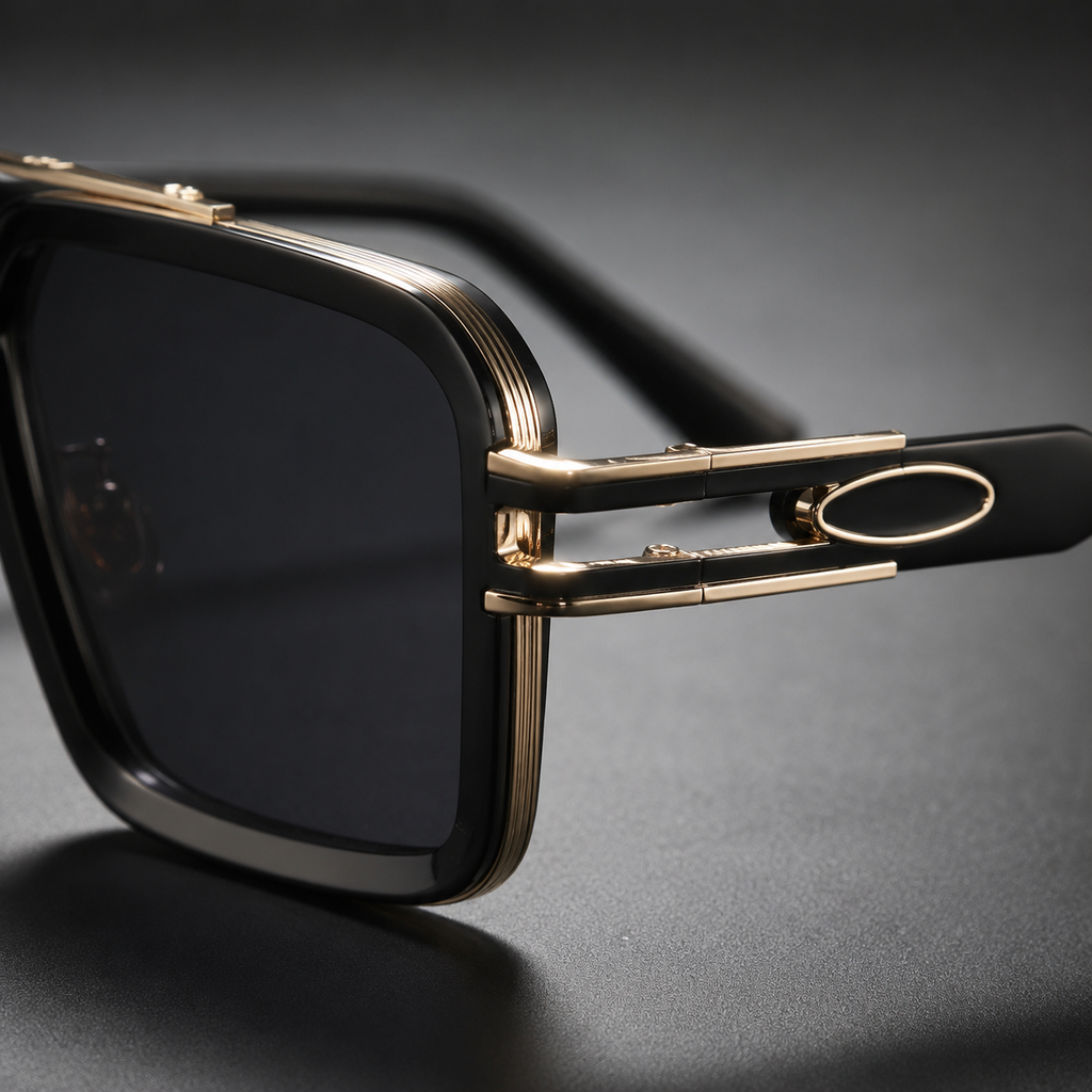 Richard Square Metal Sunglasses with UV400 Gradient Lenses