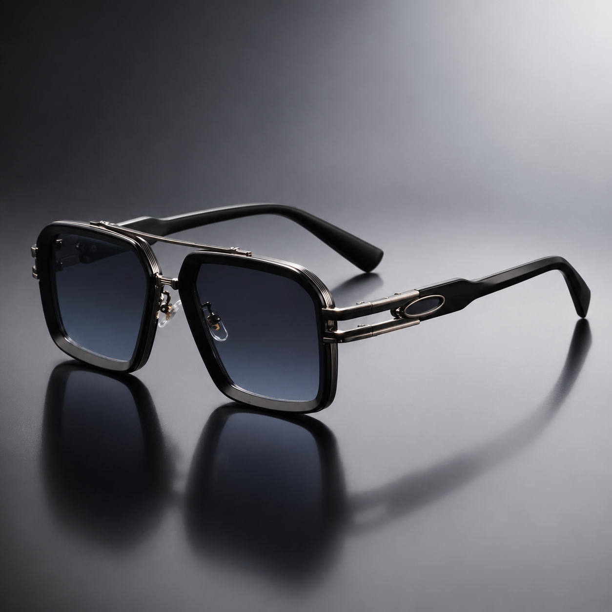 Richard Square Metal Sunglasses with UV400 Gradient Lenses