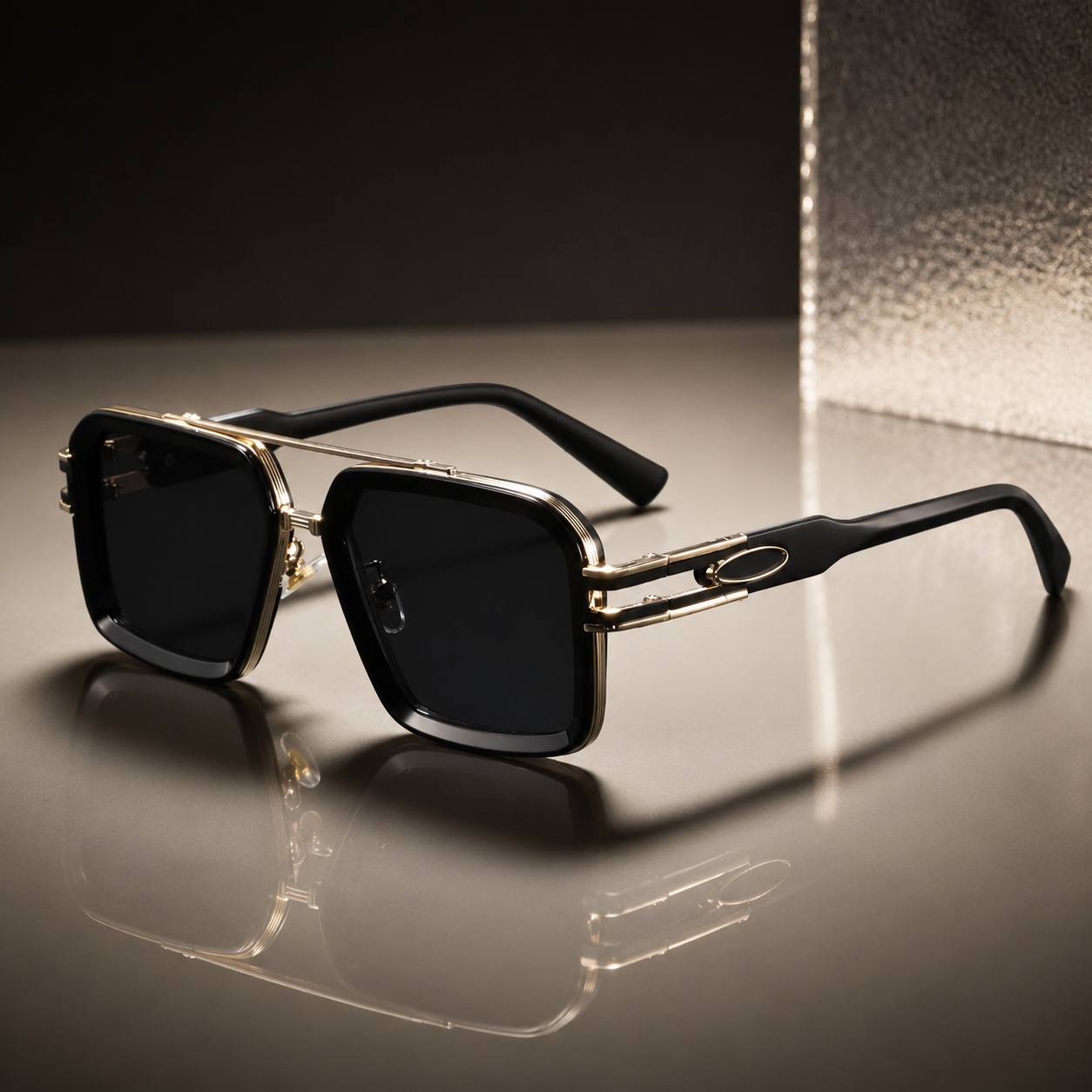 Richard Square Metal Sunglasses with UV400 Gradient Lenses