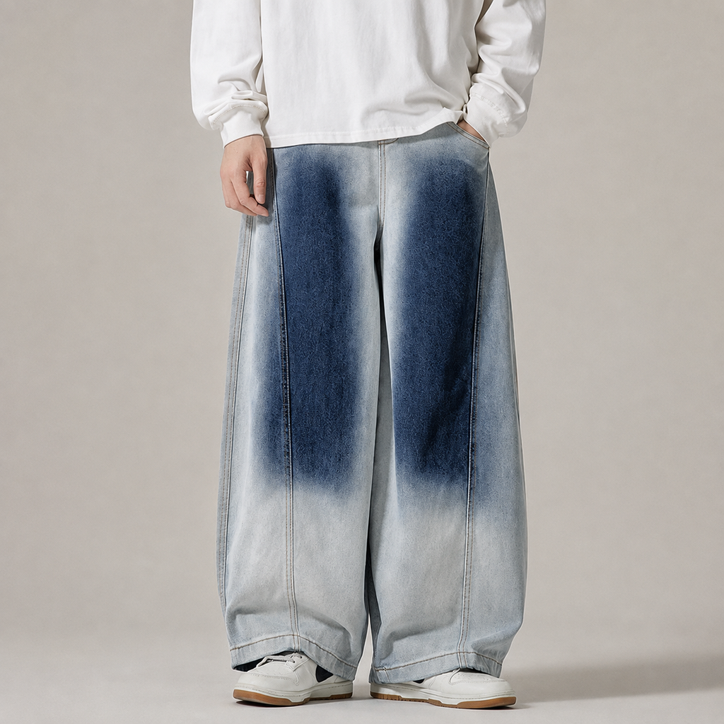 Rocco Men’s Gradient Wash Balloon-Leg Denim Jeans