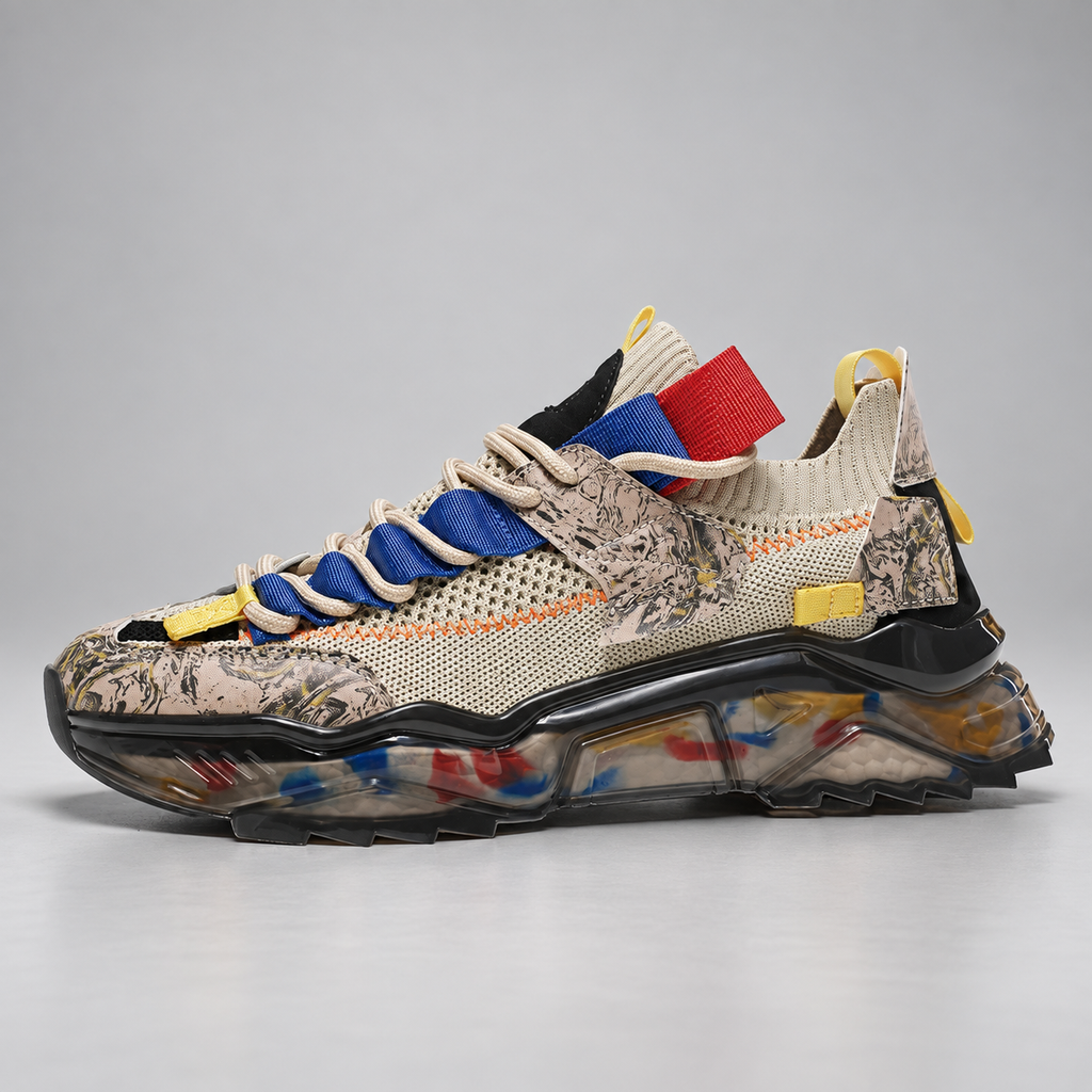 Rocco Men’s Chunky Graphic Lace-Up Sneakers